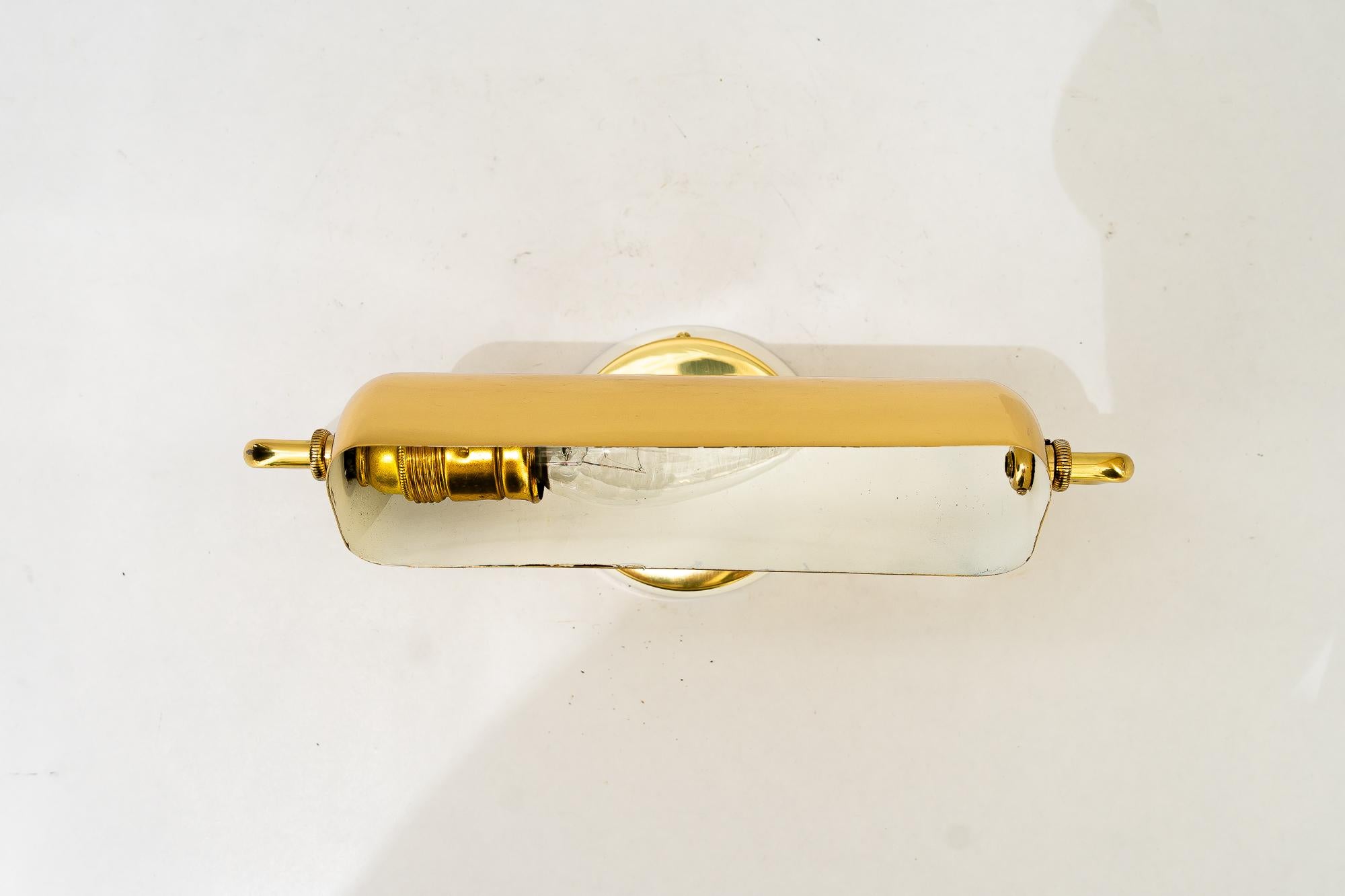 Art Deco Messing Wandlampe Wien um 1920s im Angebot 2