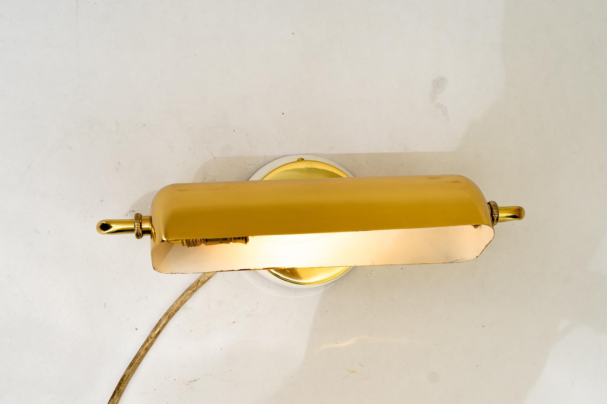 Art Deco Messing Wandlampe Wien um 1920s im Angebot 3