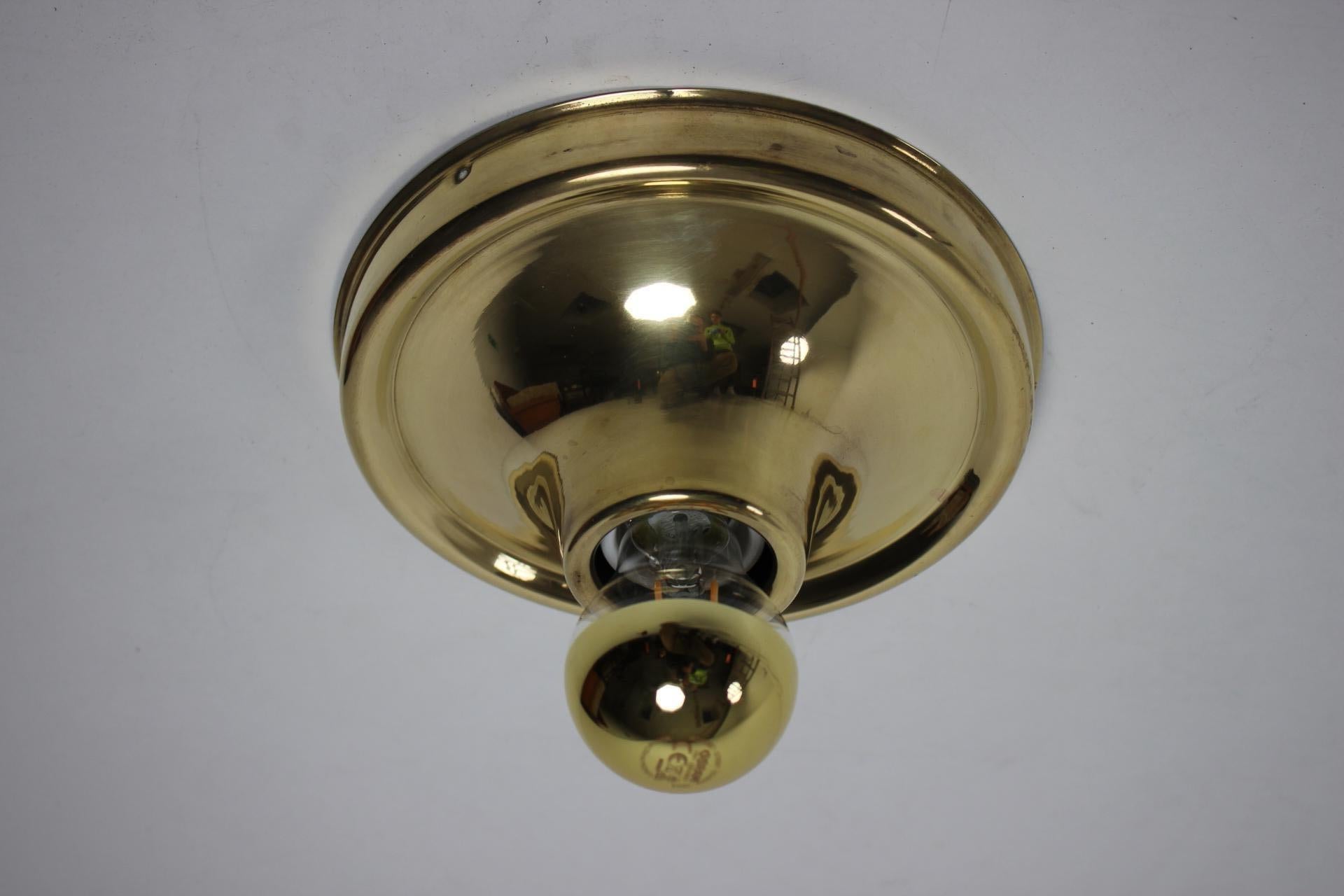 Art Deco Brass Wall or Ceiling Lamp, 1930s 6