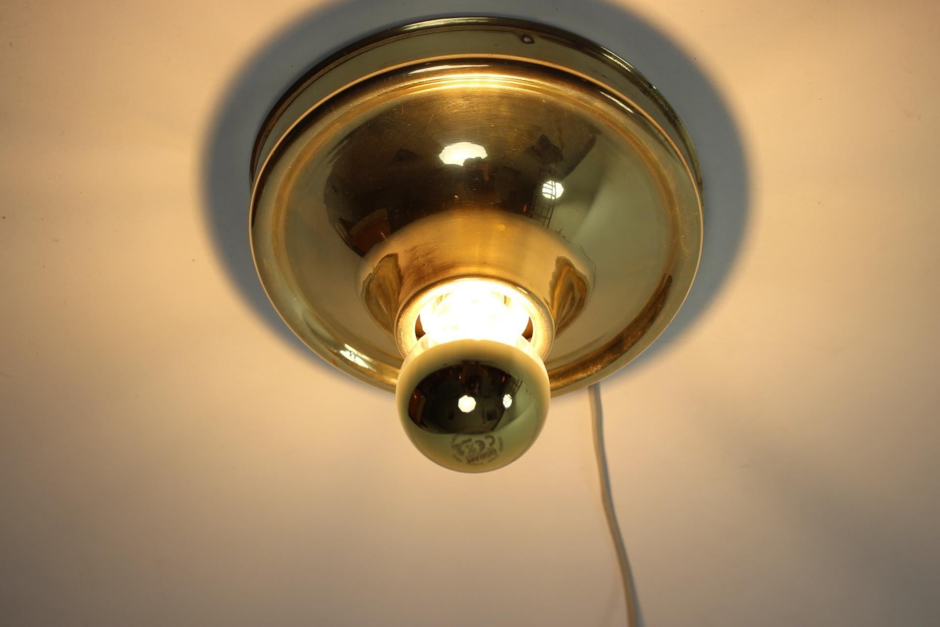 Art Deco Brass Wall or Ceiling Lamp, 1930s 1
