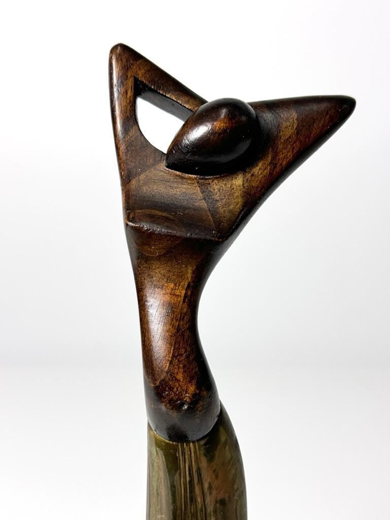 Art Deco Brass & Wood Figural Female Sculpture by Hagenauer Wien Austria 1930s For Sale 5