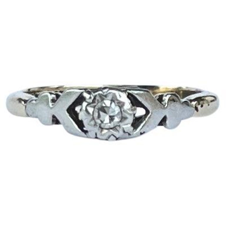 Art Deco Bravingtons Diamond and Carat Gold Solitaire Ring For