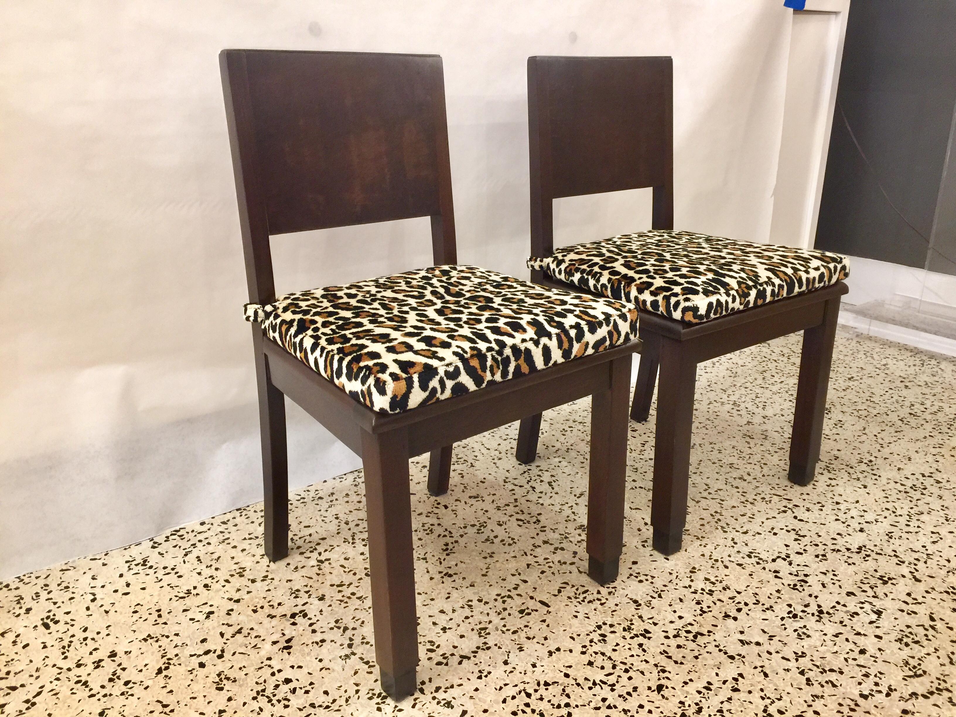 Art Deco Brazilian Hardwood Petite Chairs For Sale 5