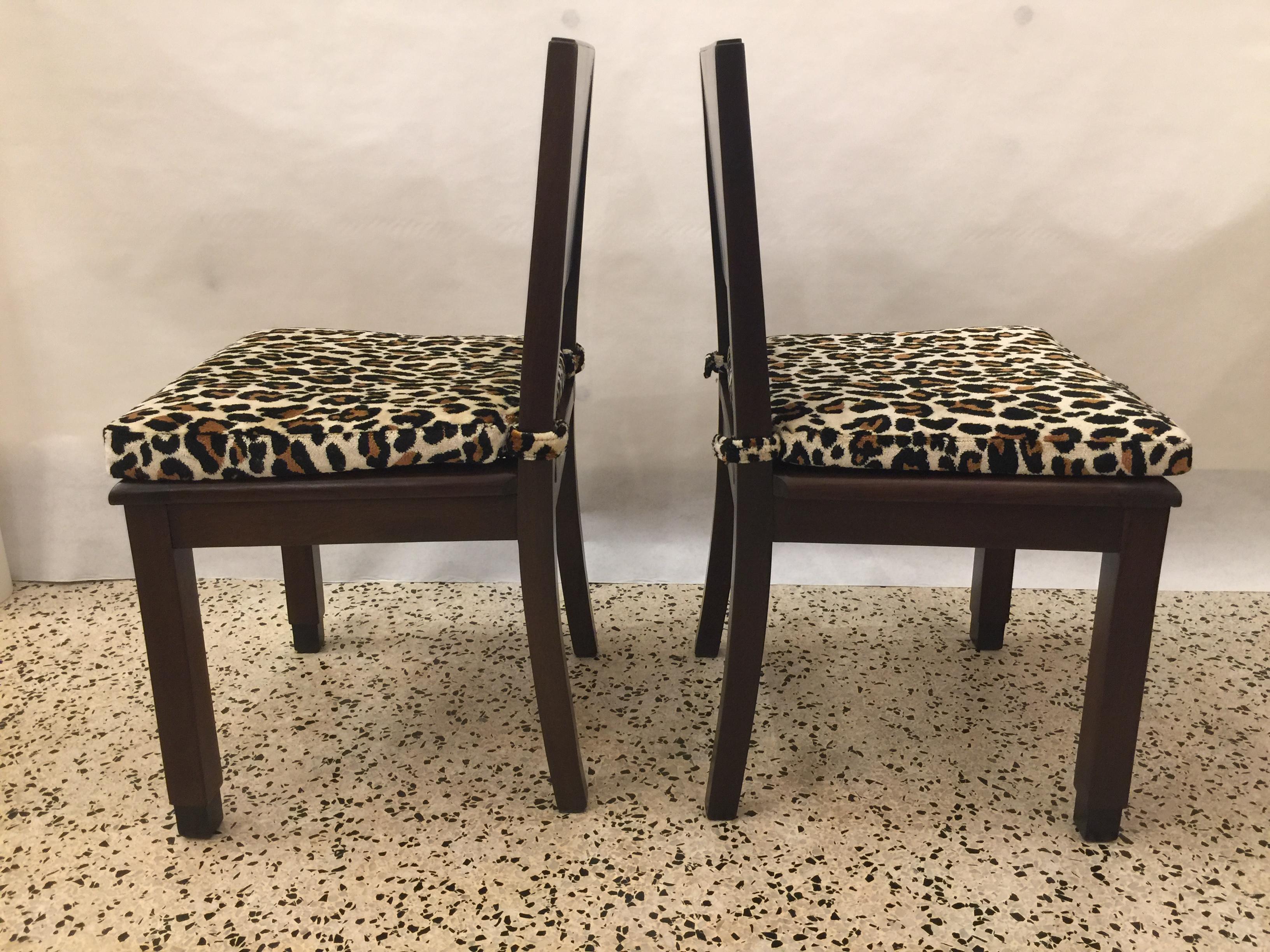Art Deco Brazilian Hardwood Petite Chairs For Sale 1