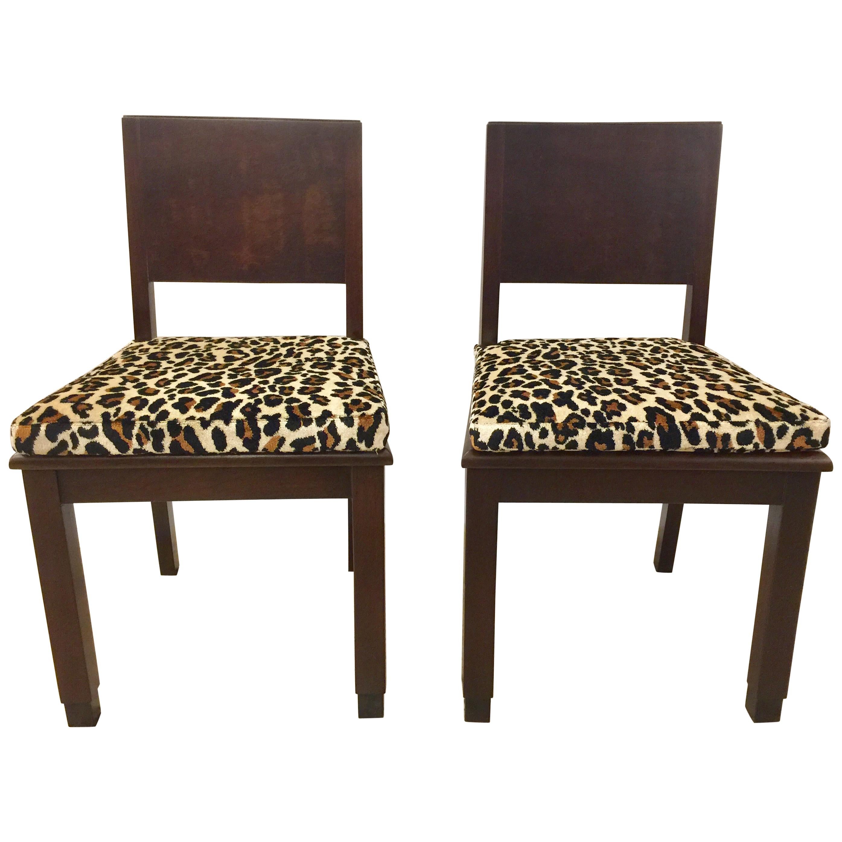 Chaises Art Déco en bois dur brésilien en vente