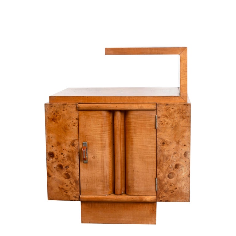 Art Deco Briar Bedside Table Gaetano Borsani Manner Italian Nightstand 1930s Art Deco Briar Bedside Table Gaetano Borsani Manner Italian Nightstand 1930s