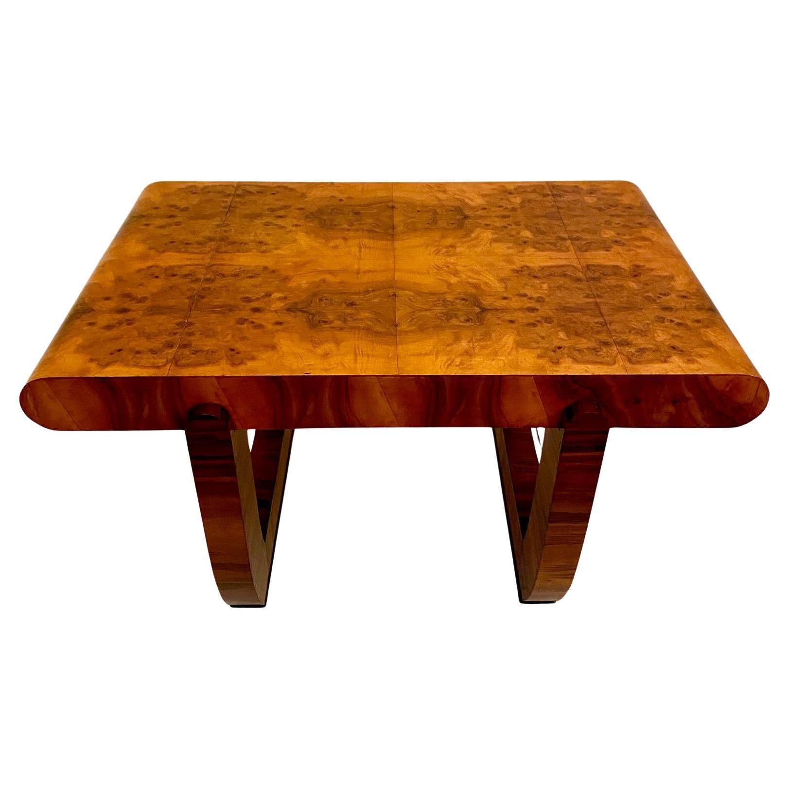 Veneer Art Deco Briar Root Dining Table, France, 1930s For Sale