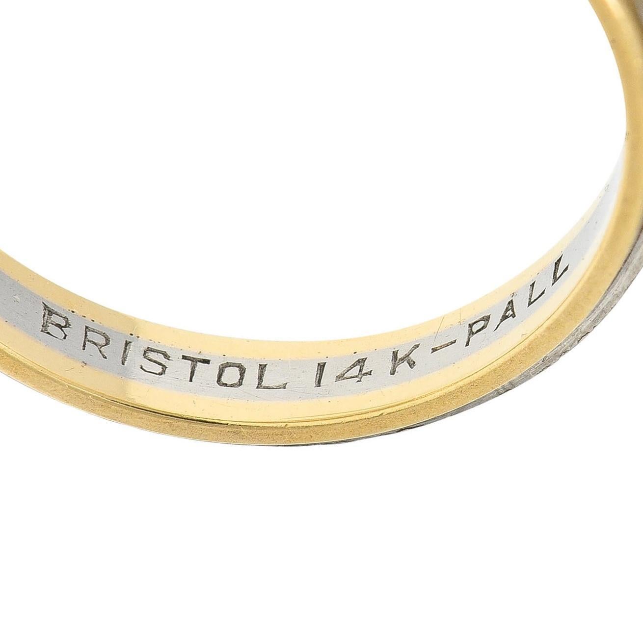 Art Deco Bristol Ring Co. Platin 14 Karat Gelbgold Orange Blossom Ring im Angebot 1