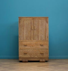 Art Deco British Limed Oak Tallboy, 1930s