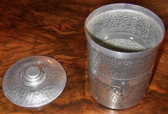 Art Deco British Pewter Tea Caddy or Cookie Jar