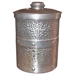 Art Deco British Pewter Tea Caddy or Cookie Jar