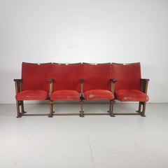 Art Deco British Red Velvet Cinema Seats