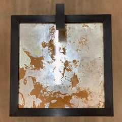 Custom Made Martini Table Églomisé Surface & Blackened Steel Art deco inspired