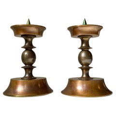 Art Deco Bronze Altar Candleholders from CAWA, 1930s