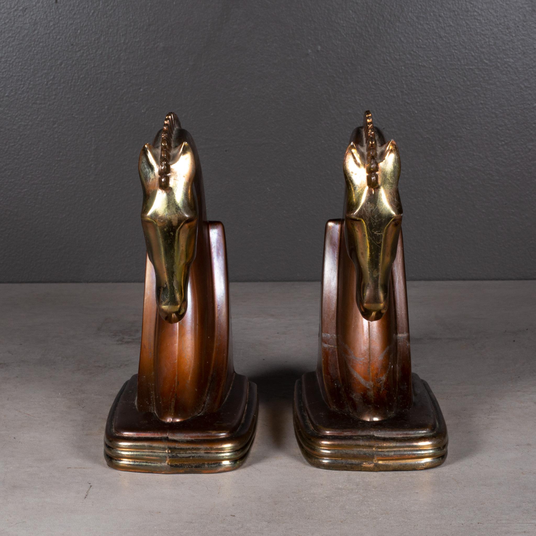 Art Deco Bronze and Copper Plated Trojan Horse Bookends by Dodge Inc. c.1930 In Good Condition In San Francisco, CA