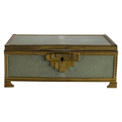 Art Deco Bronze and Galuchat Jewelry Box