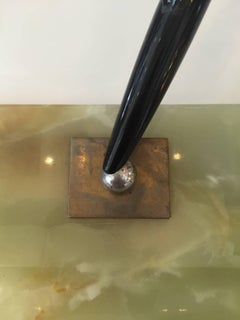 Art Deco Bronze and Green Marble Pen Holder by Parker Pen