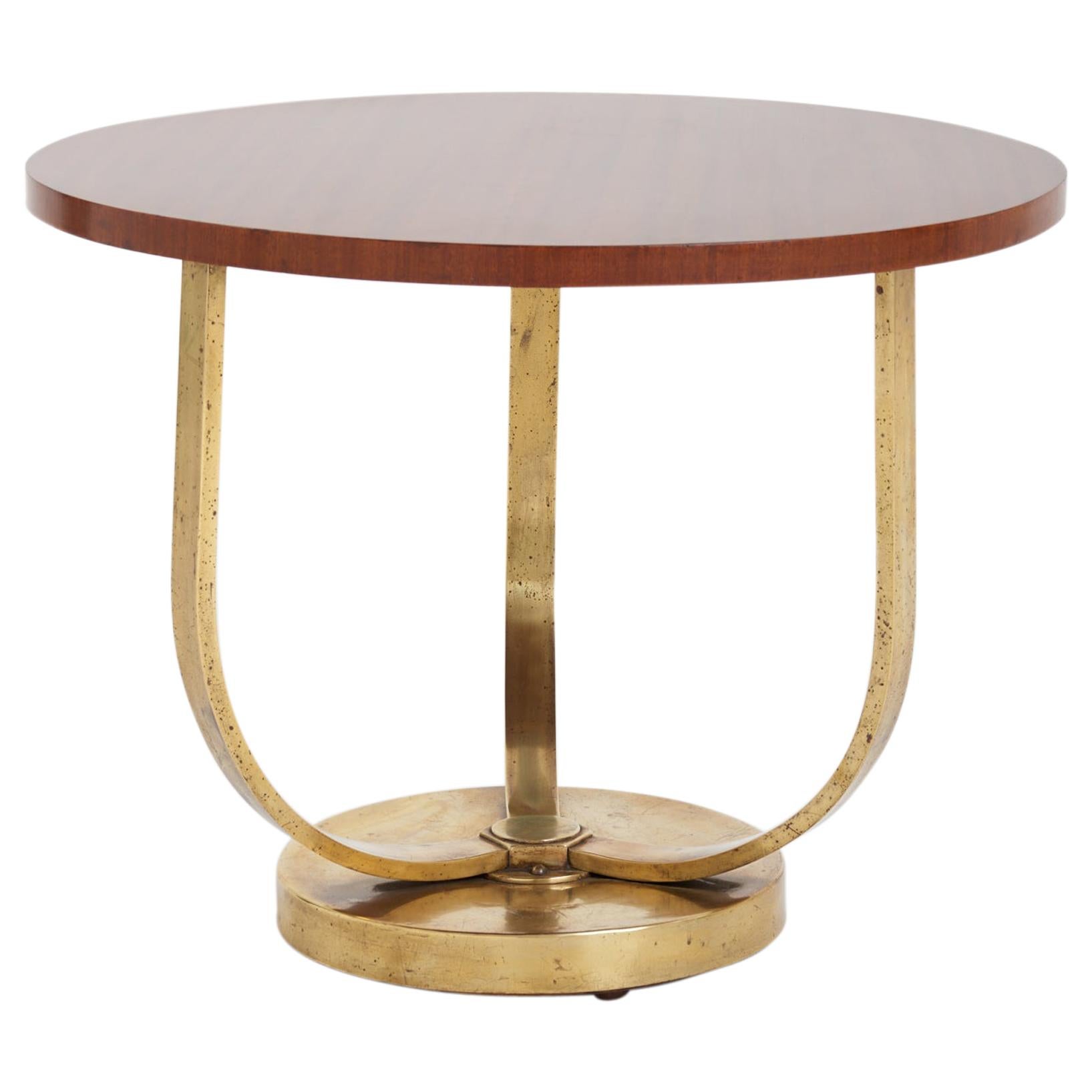 Art Deco Bronze and Mahogany Side Table