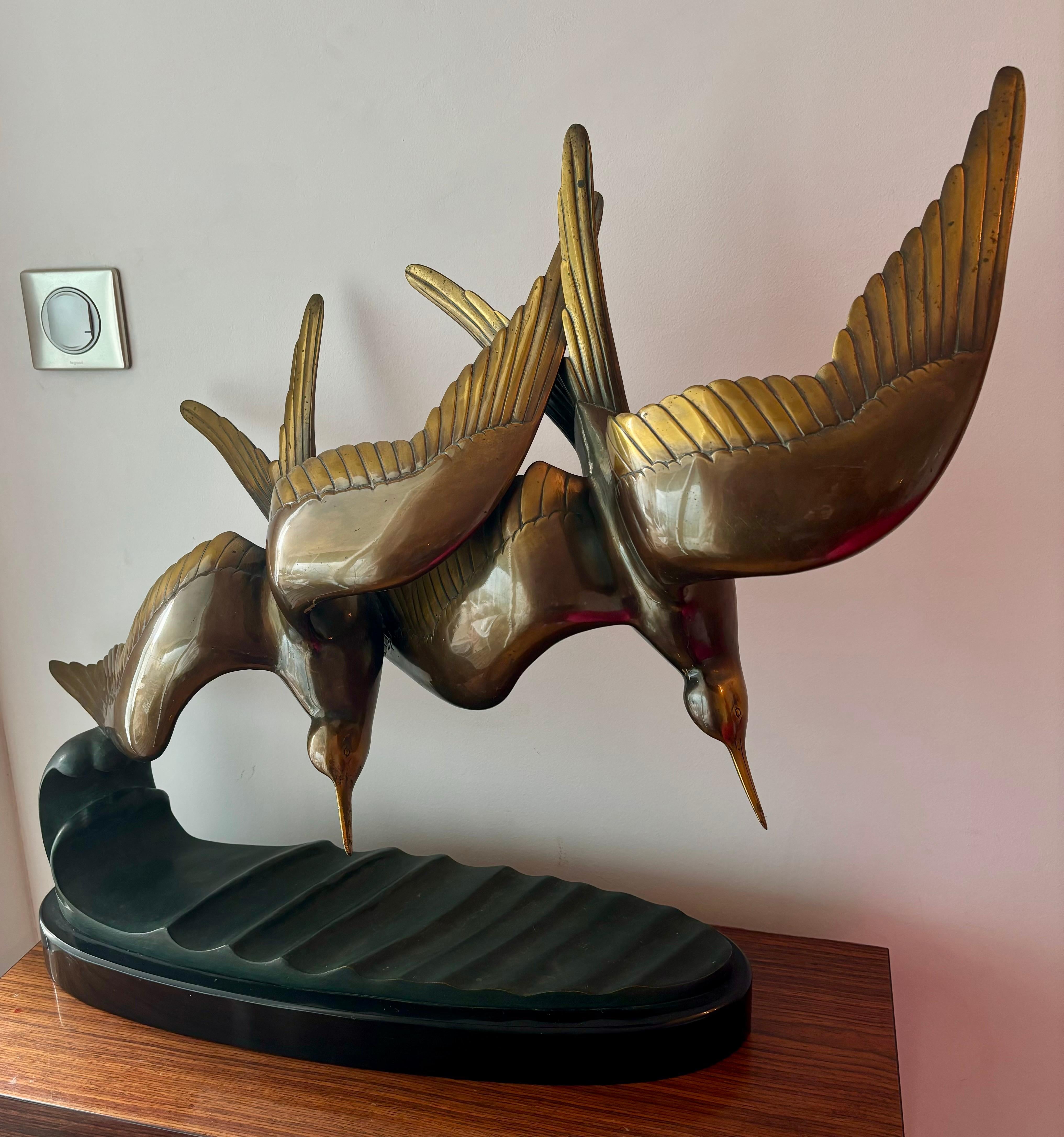Art Deco Bronze and Marble Sculpture by Renéti For Sale 6