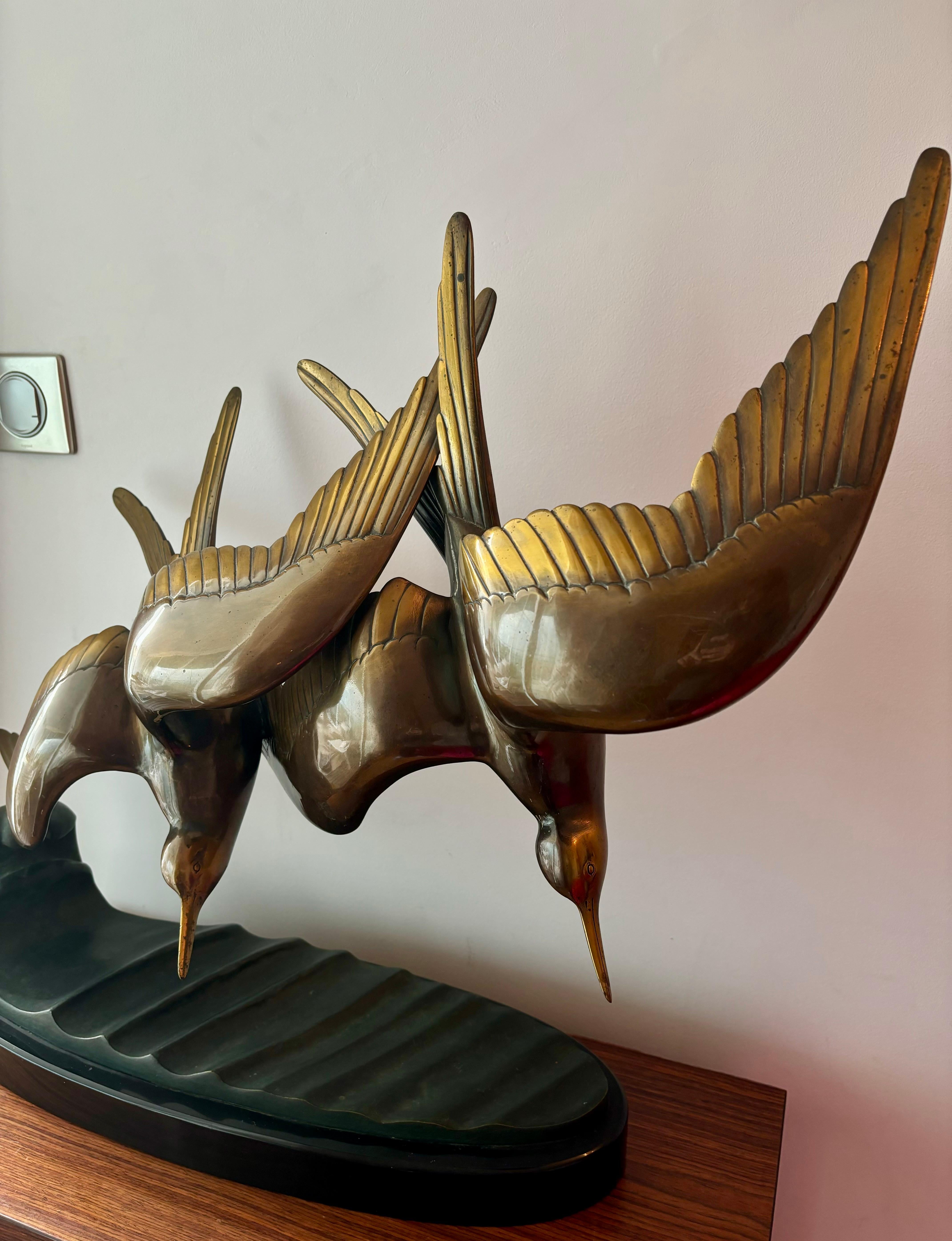 Wonderful bronze and marble sculpture by Renéti untitled 