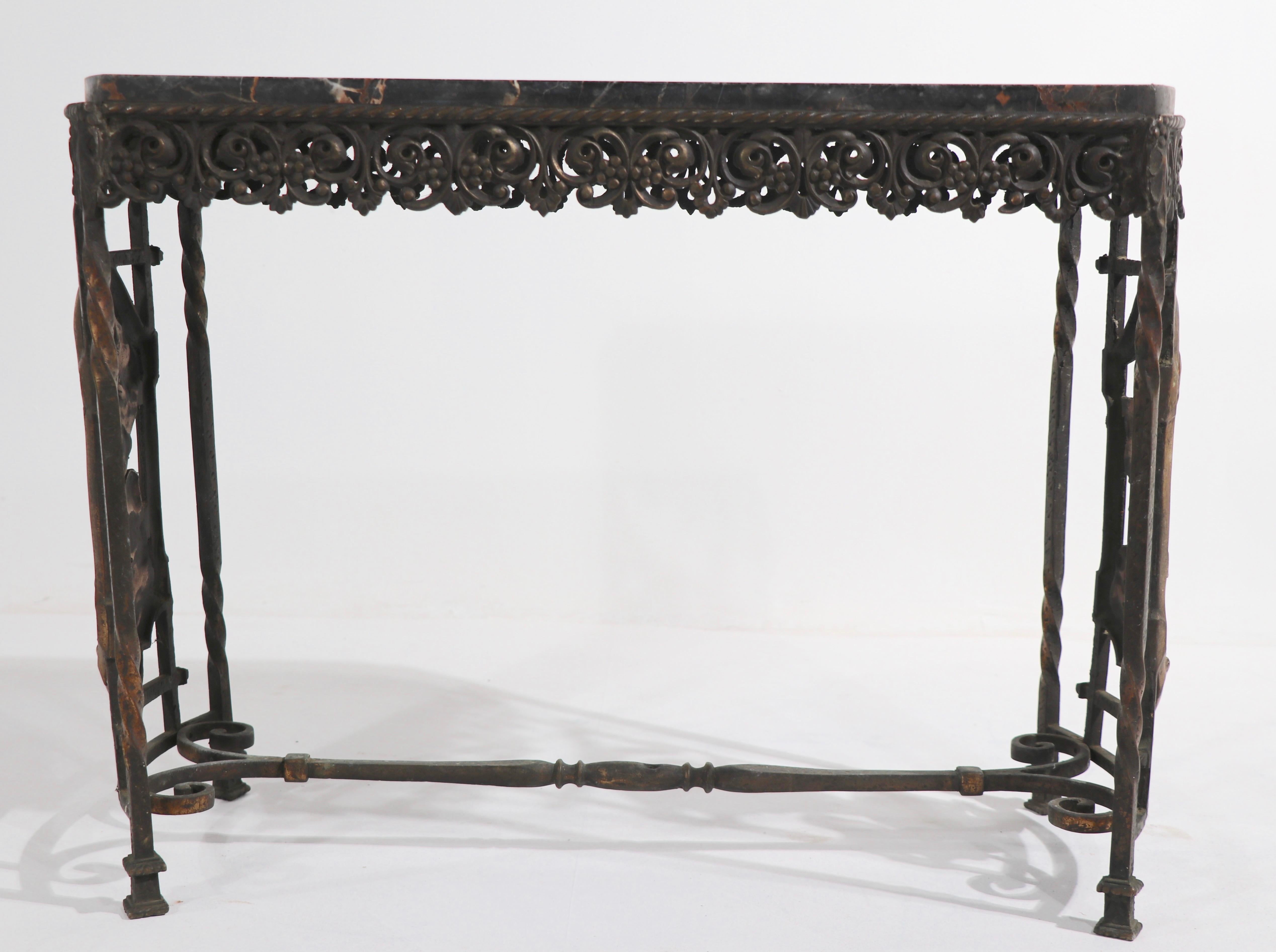 Art Deco Bronze and Marble Table Att. to Oscar Bach 5