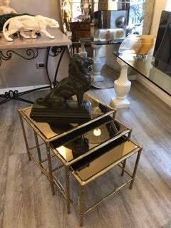 Art Deco Bronze Animal Lion Sculpture