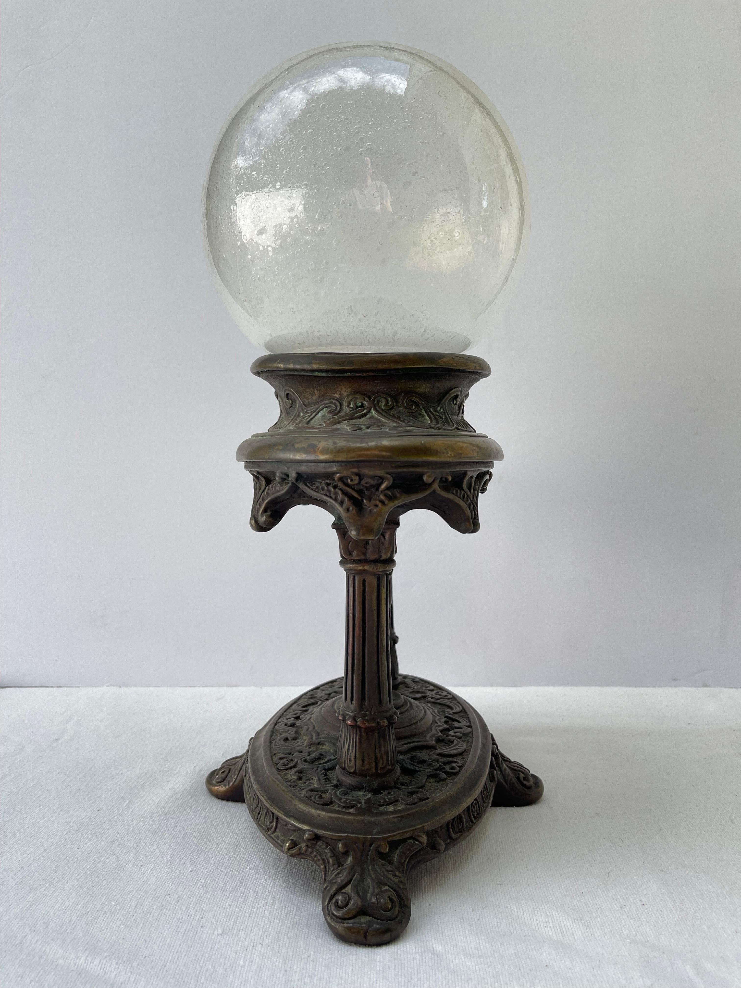 Early 20th Century Art Deco Bronze Art Company Lamp For Sale
