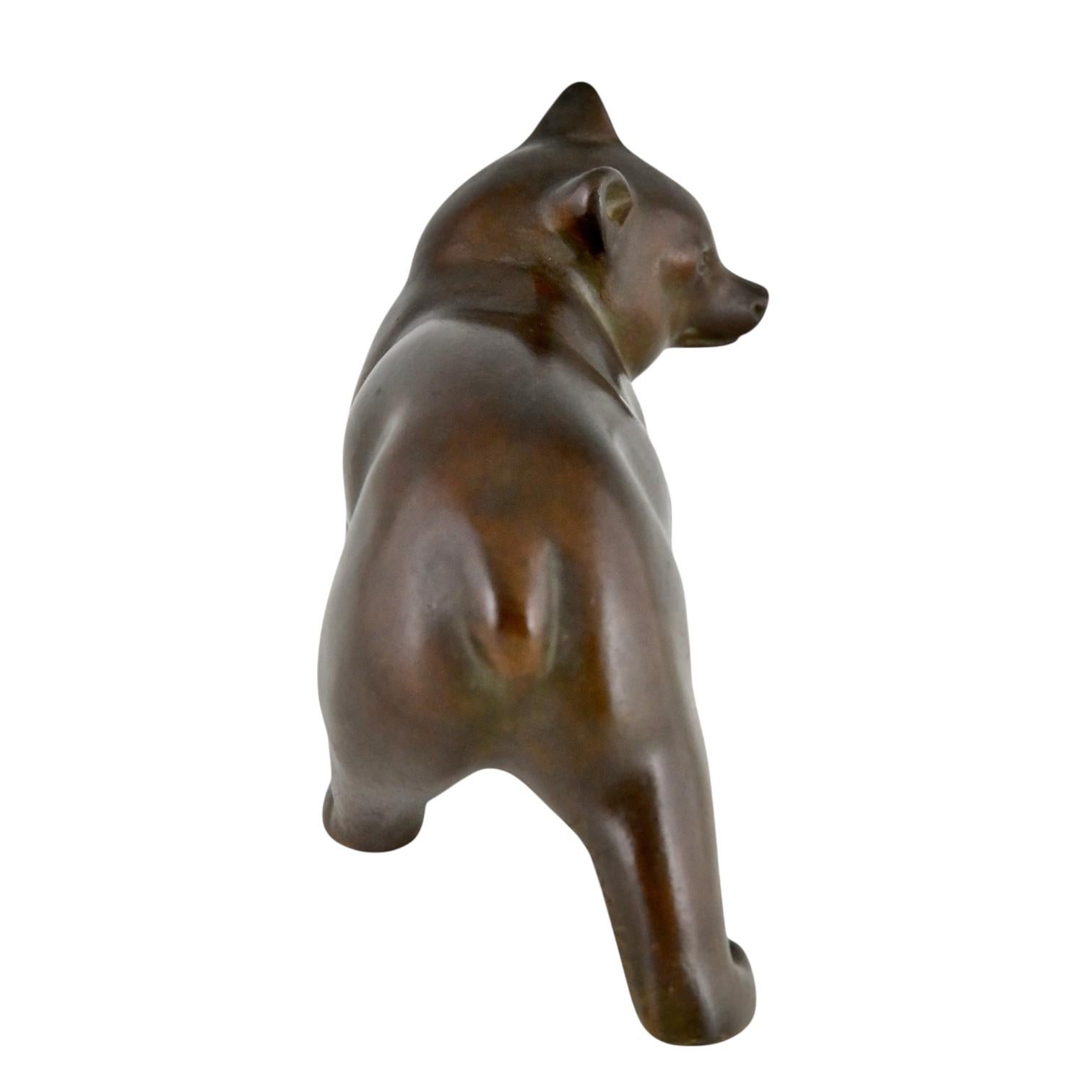 Francese Scultura di orso in bronzo Art Deco di Irenee Rochard Francia 1930 in vendita