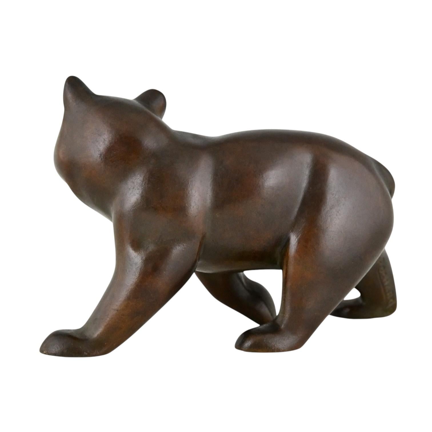 Scultura di orso in bronzo Art Deco di Irenee Rochard Francia 1930 In condizioni buone in vendita a Antwerp, BE