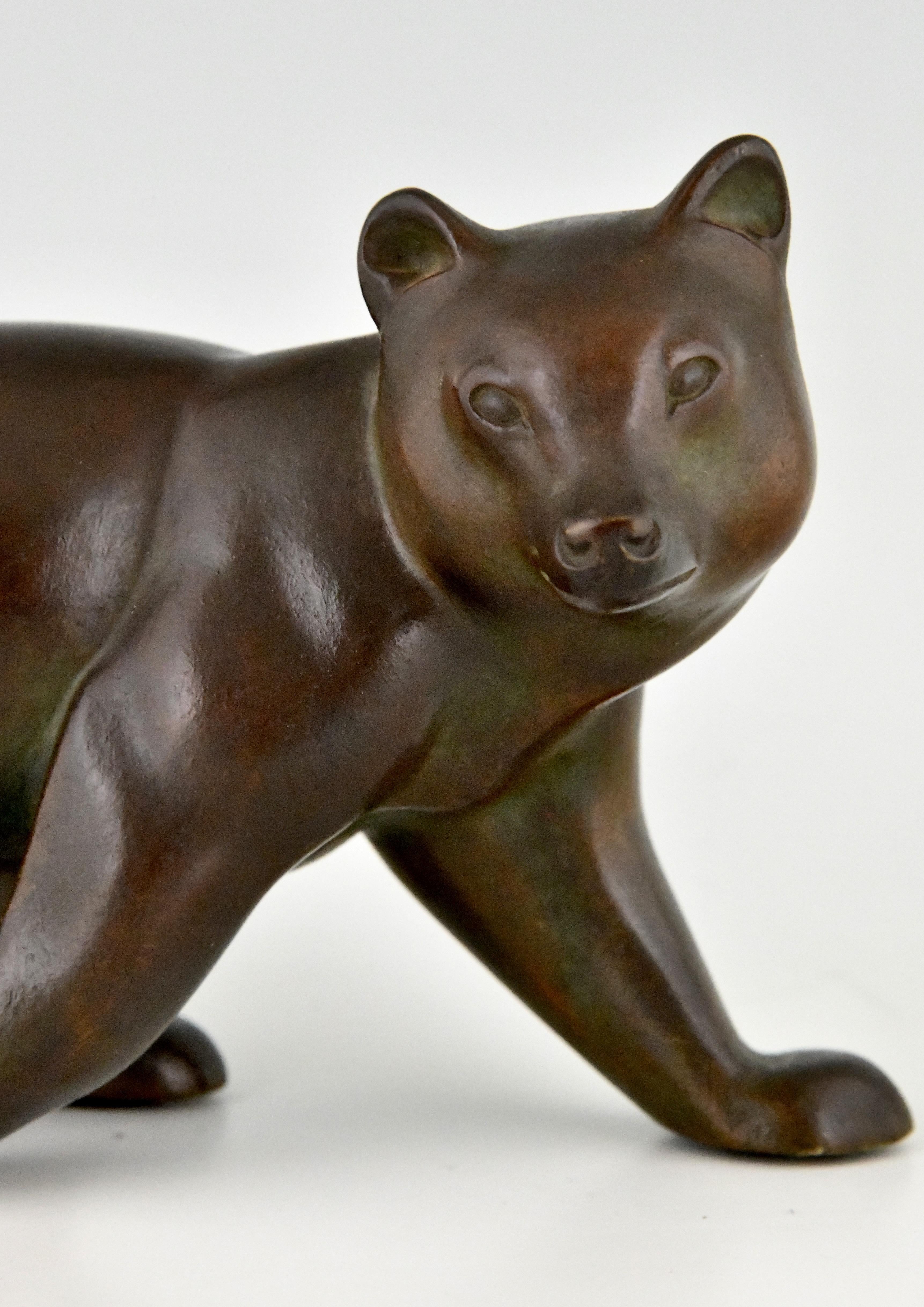 Scultura di orso in bronzo Art Deco di Irenee Rochard Francia 1930 in vendita 1