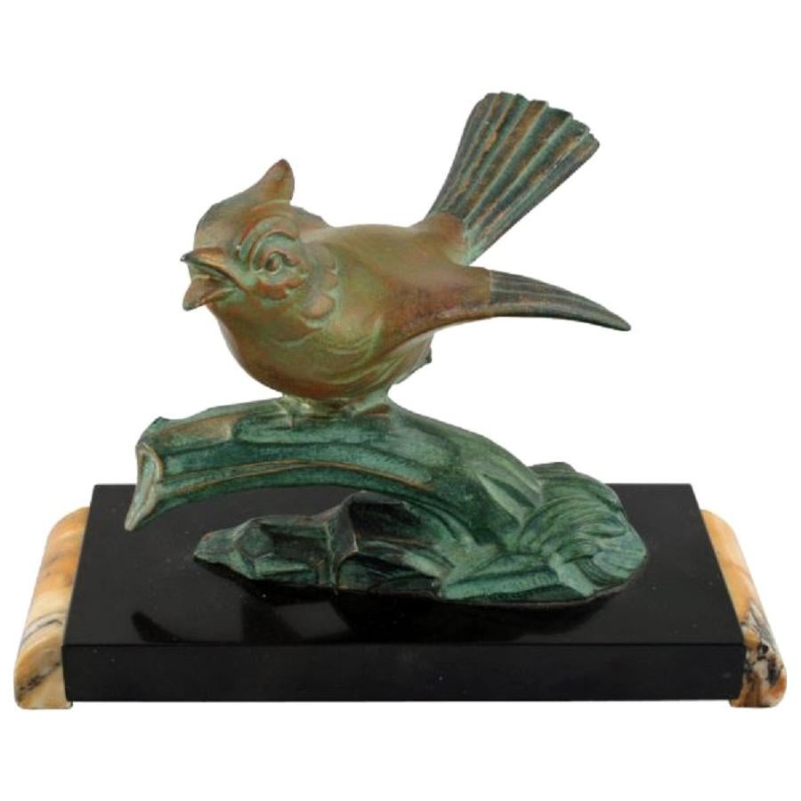 Art Deco Bronze Bird, 20th Century For Sale