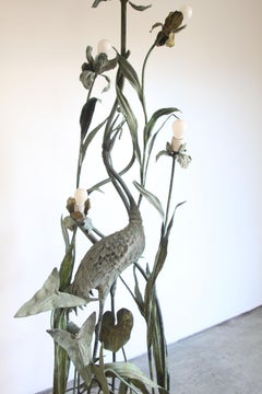 Art Deco Bronze Bird Floor Lamp