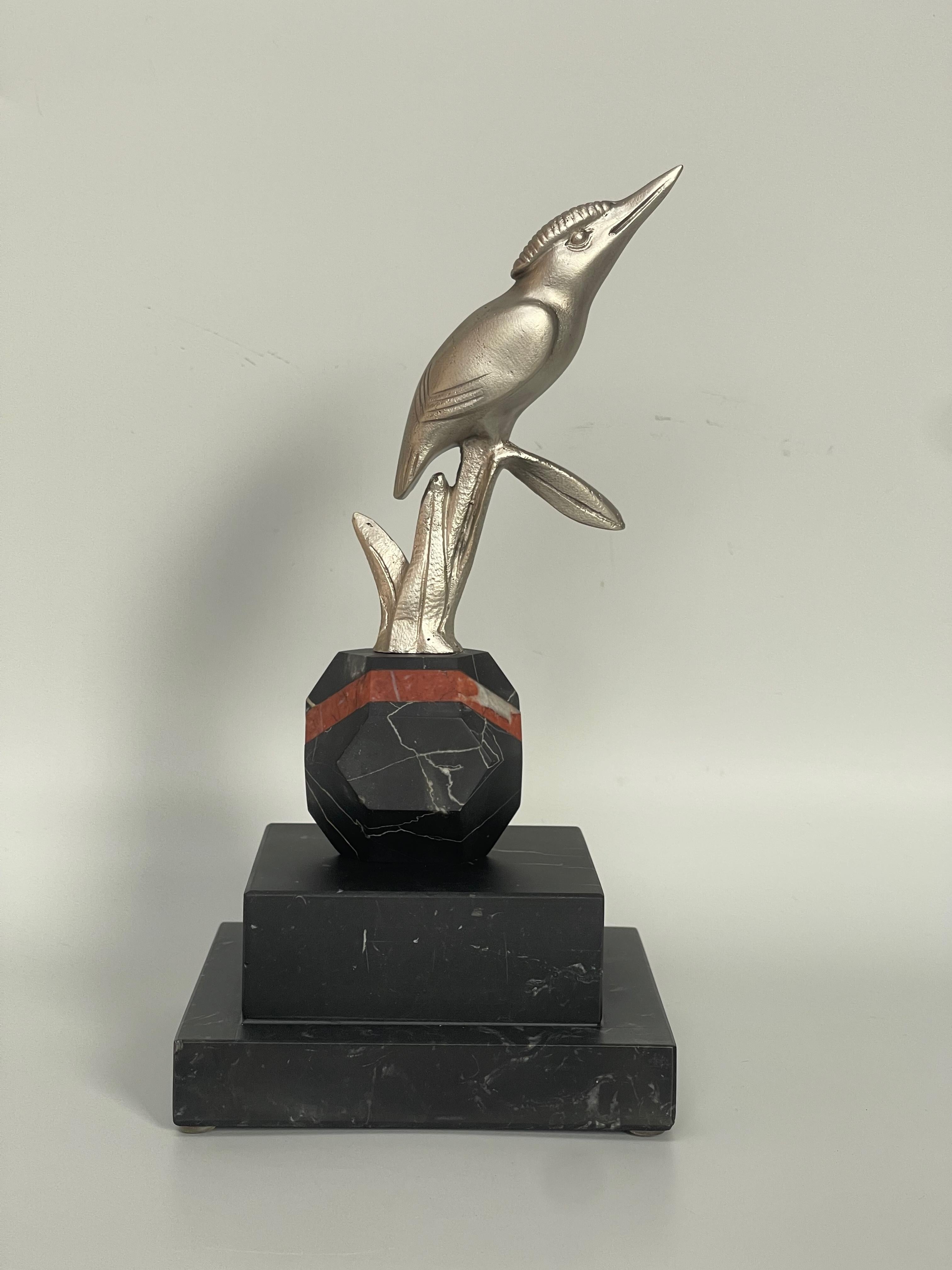 Art Deco Bronze Vogel Briefbeschwerer Signiert P. Sega im Angebot 7