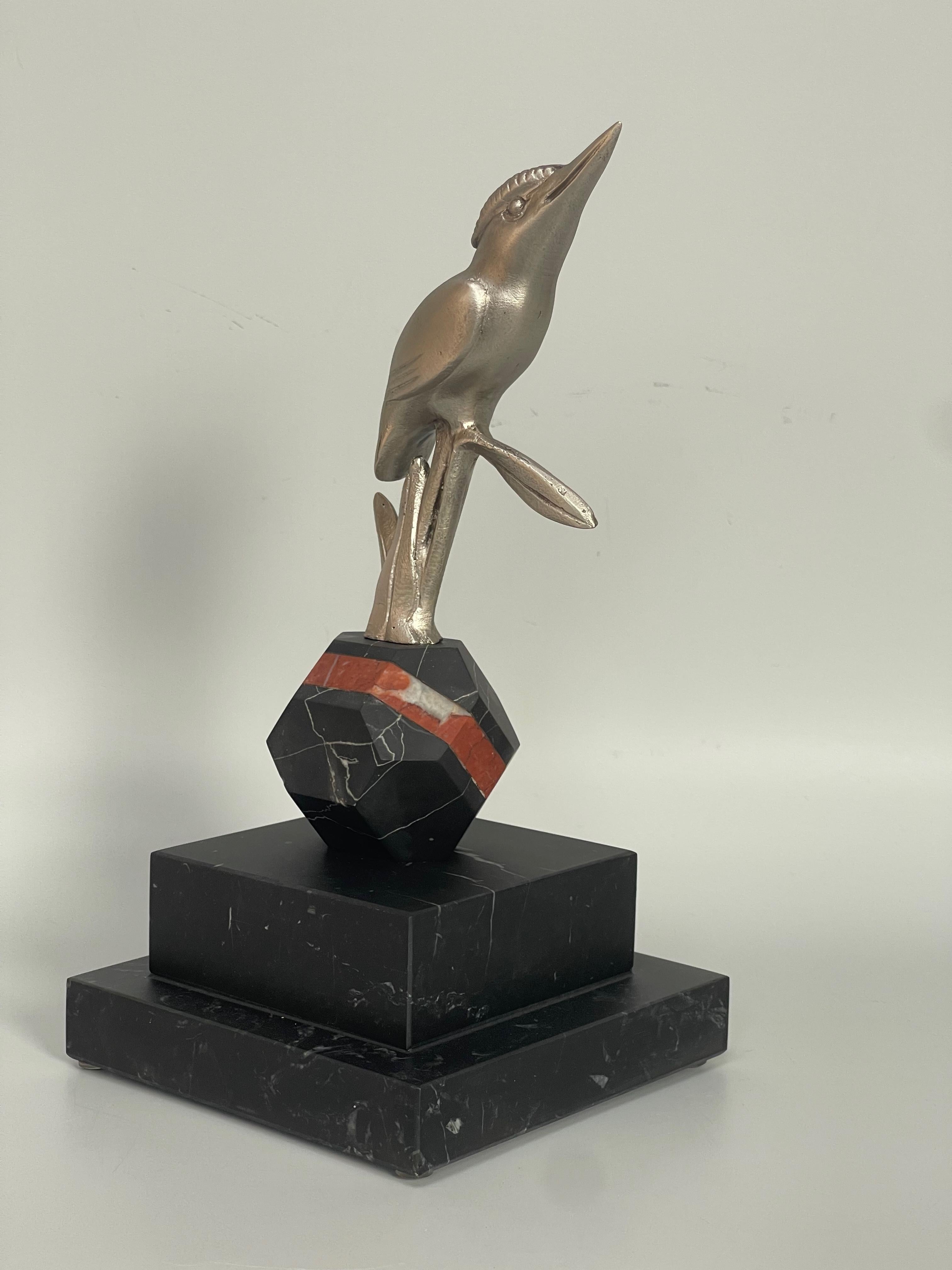 Art Deco Bronze Bird Paperweight Signed P. Sega 9