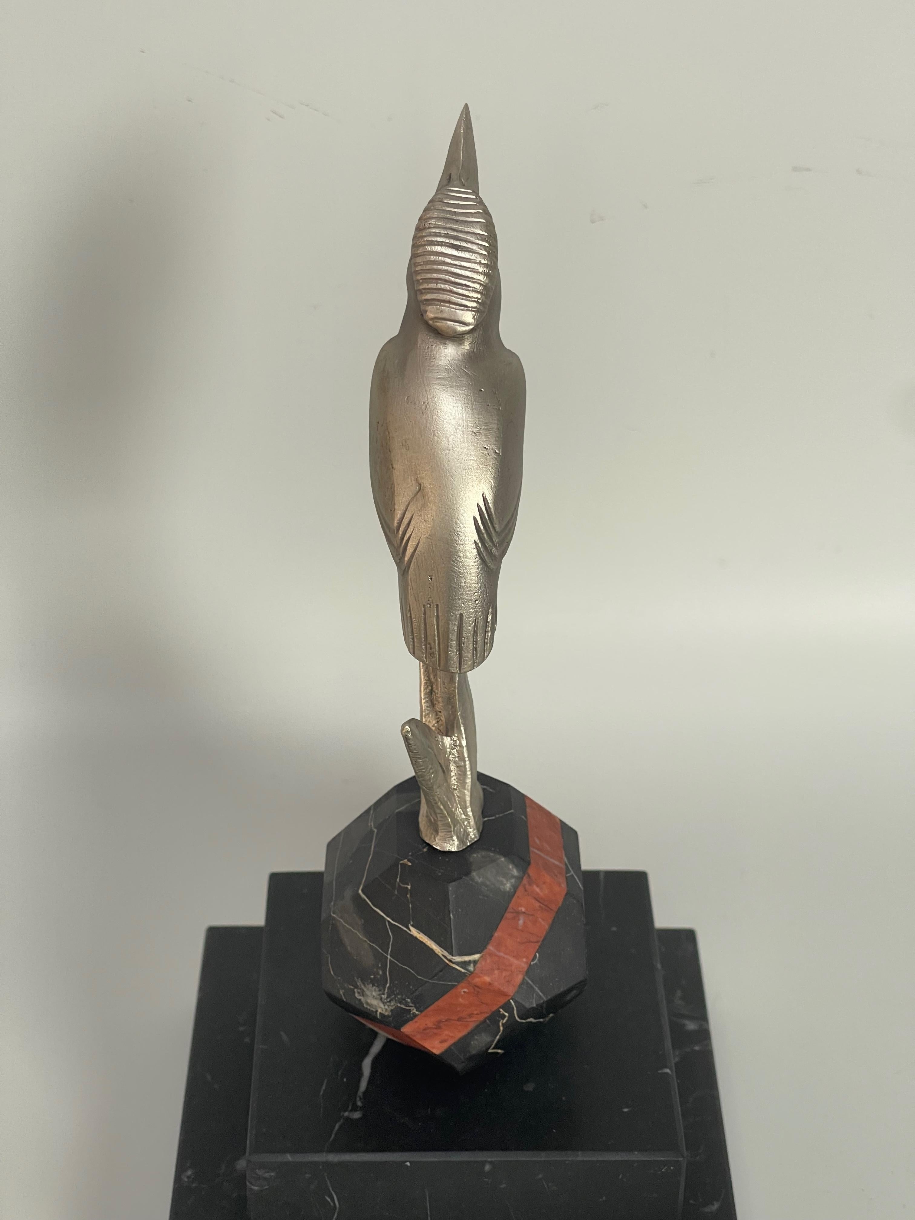 Art Deco Bronze Bird Paperweight Signed P. Sega In Excellent Condition For Sale In NANTES, FR