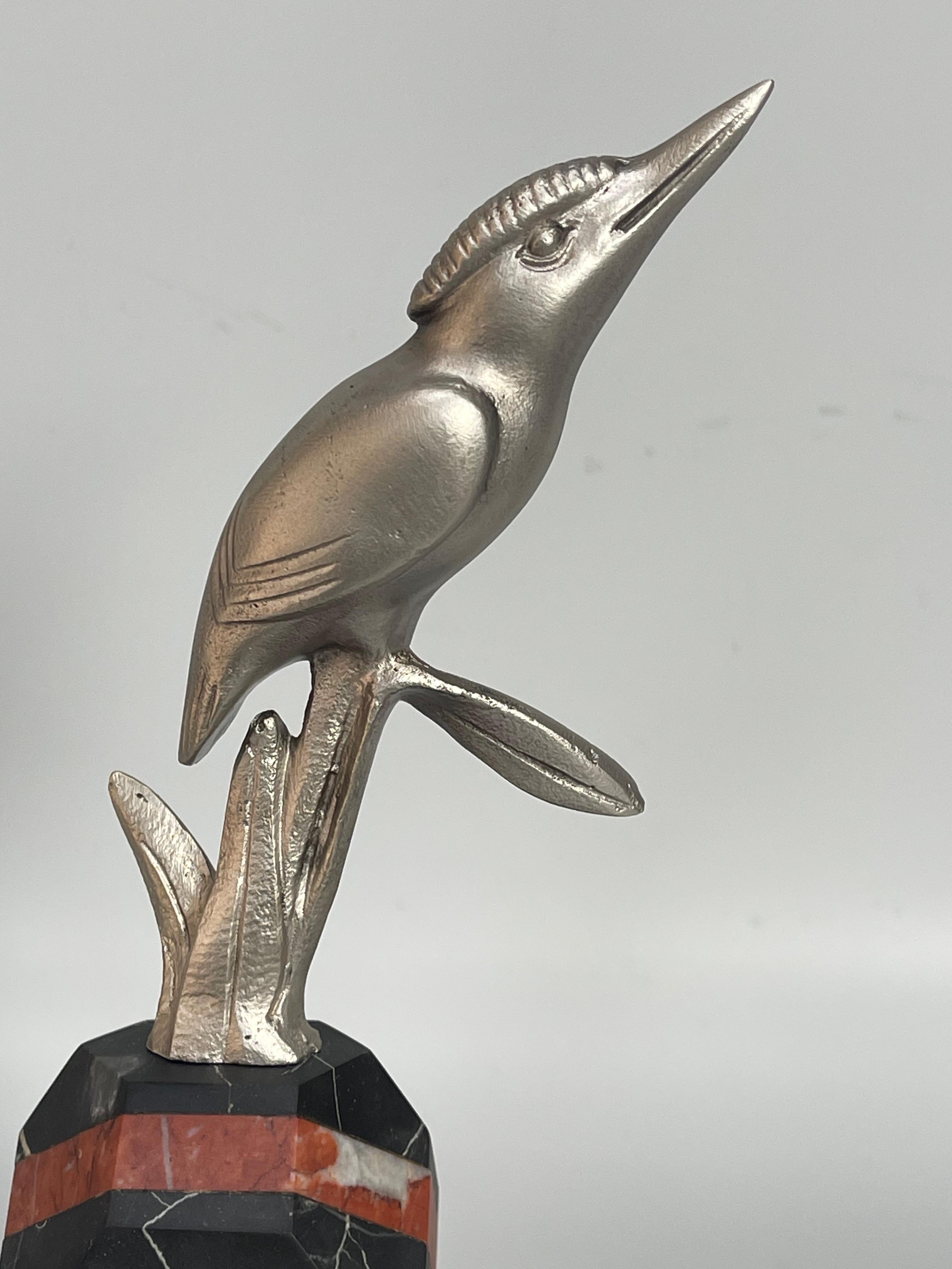 Art Deco Bronze Bird Paperweight Signed P. Sega For Sale 2