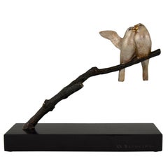 Art-Déco-Bronze-Vogel-Skulptur „Andr Vincent Becquerel“  Frankreich 1930