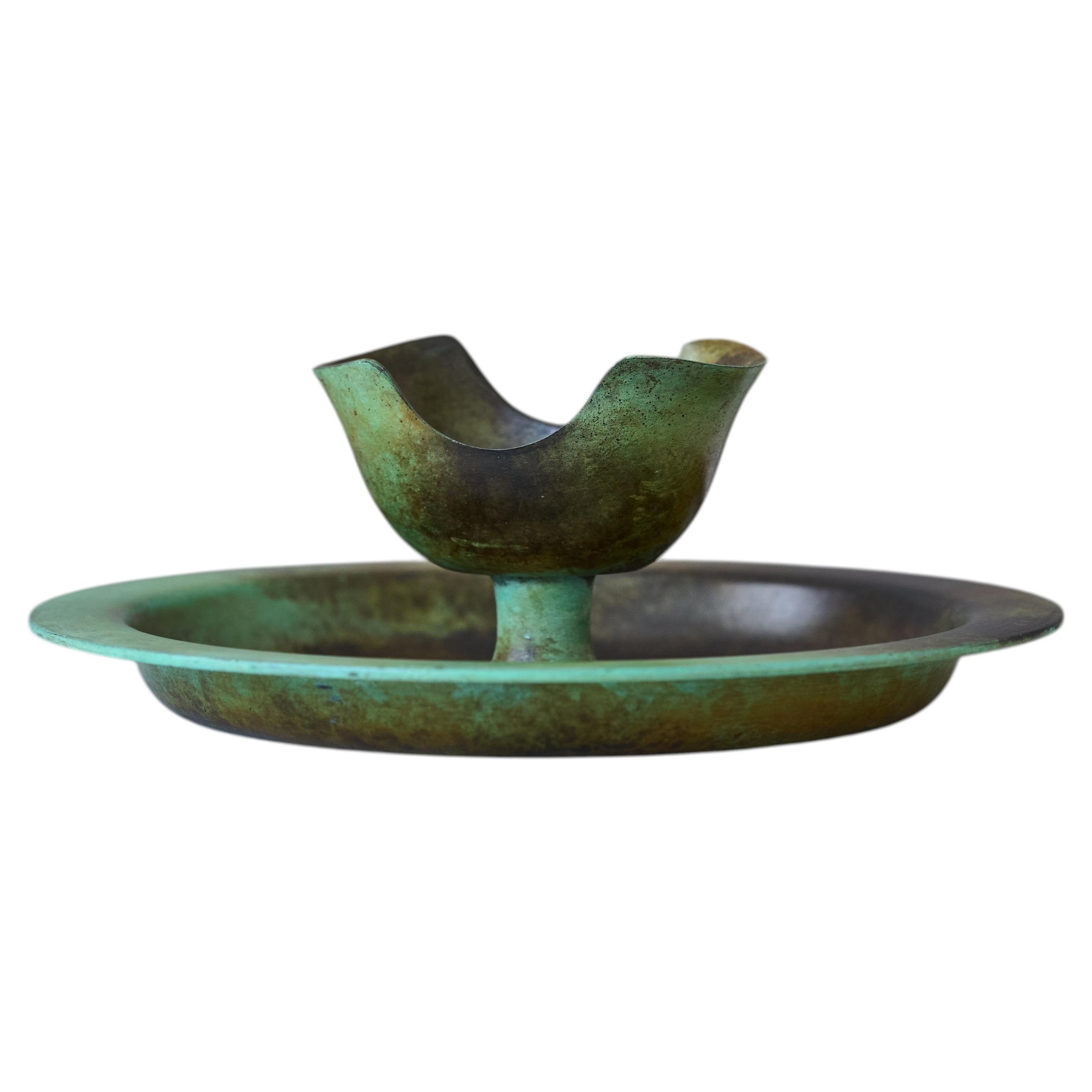 Cuenco de bronce de estilo Art Déco de GAB Guldsmedsaktiebolaget, Suecia, década de 1930. en venta