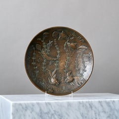 Art Deco Bronze Bowl by Gunnar Nylund, Sweden, 1940s