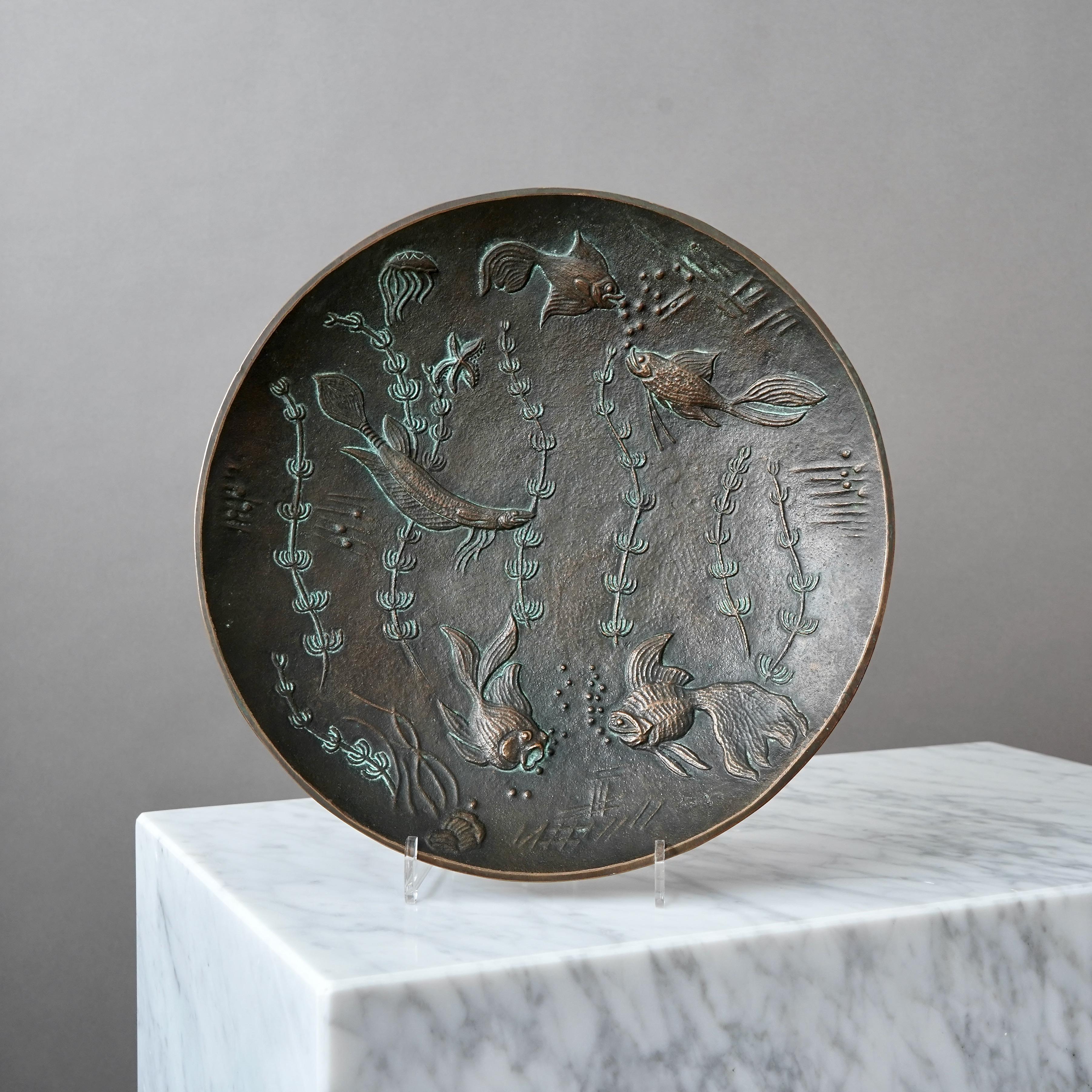 Scandinavo moderno Ciotola in bronzo Art Deco di Gunnar Nylund, Svezia, anni '40 in vendita