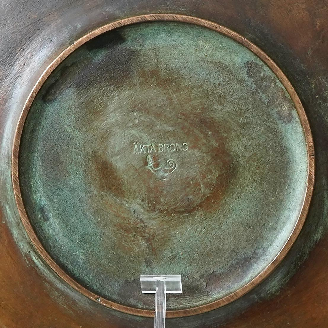 XX secolo Ciotola in bronzo Art Deco di Gunnar Nylund, Svezia, anni '40 in vendita