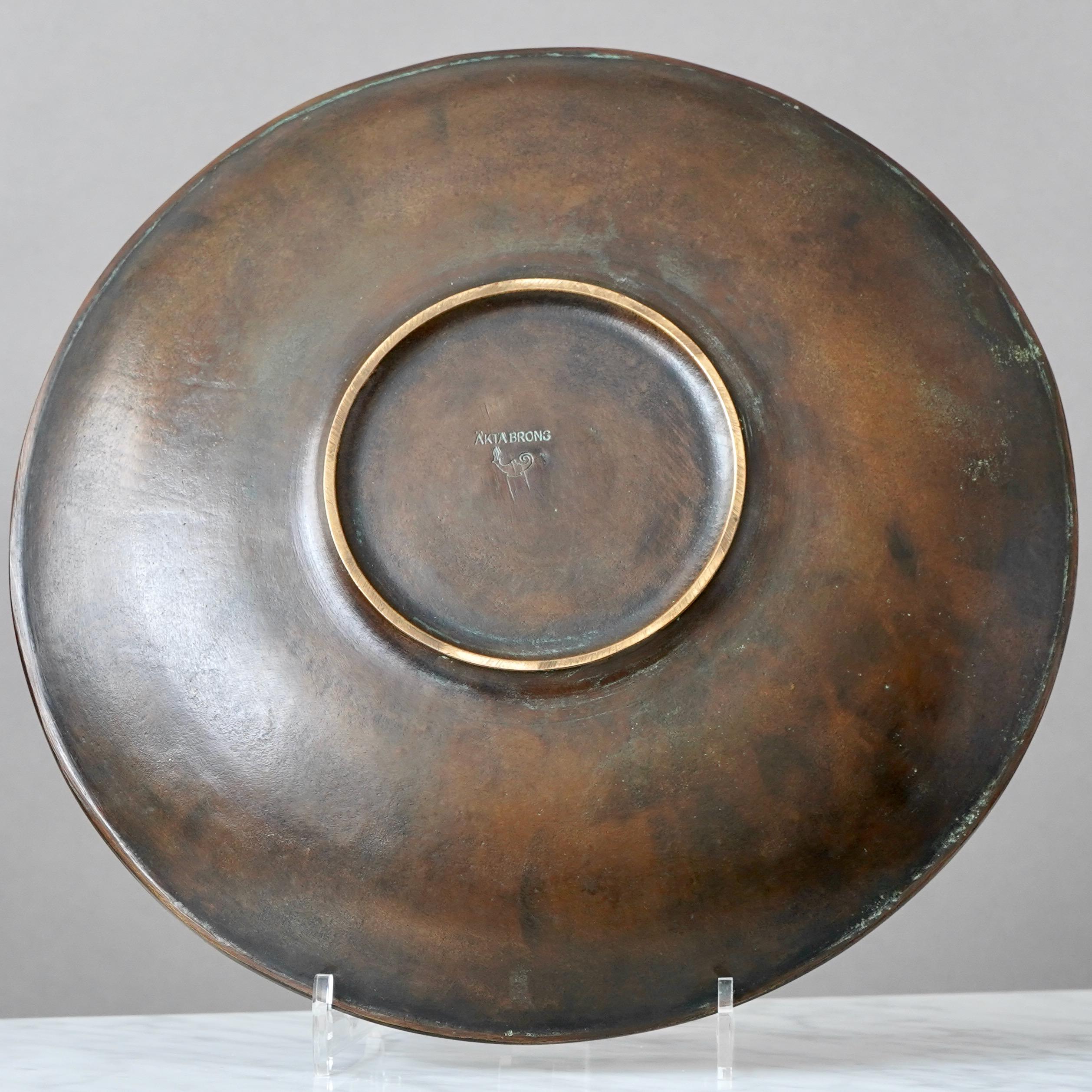 Cuenco Art Decó de bronce de Gunnar Nylund, Suecia, década de 1940 Bronce en venta