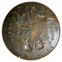 Bol en bronze Art déco par Gunnar Nylund, Suède, années 1940