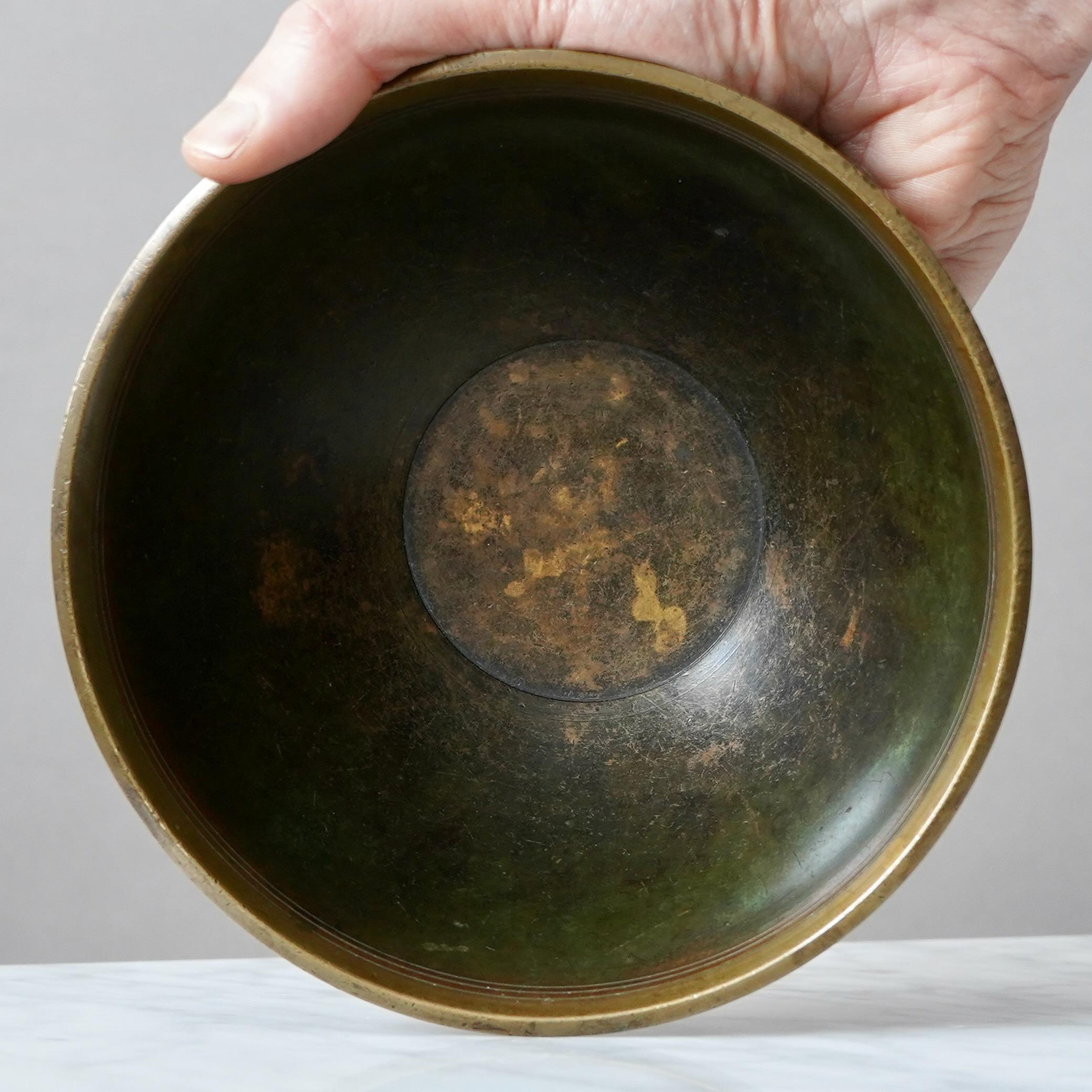 Cast Art Deco Bronze Bowl by Just Andersen, Denmark, 1920s For Sale