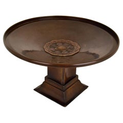 Art Deco Bronze Footed Bowl with Dark Patina