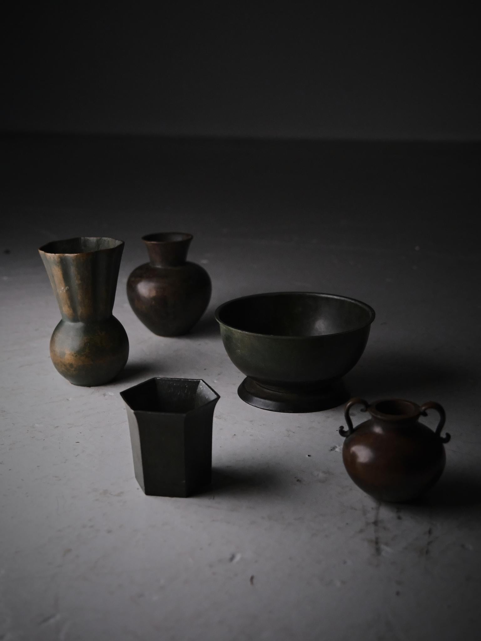 Ciotola Art déco in bronzo, Svezia, anni '30 in vendita 1