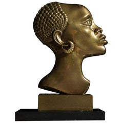 Art Deco Bronze Bust Manner Franz Hagenauer of Vienna Werkstatte