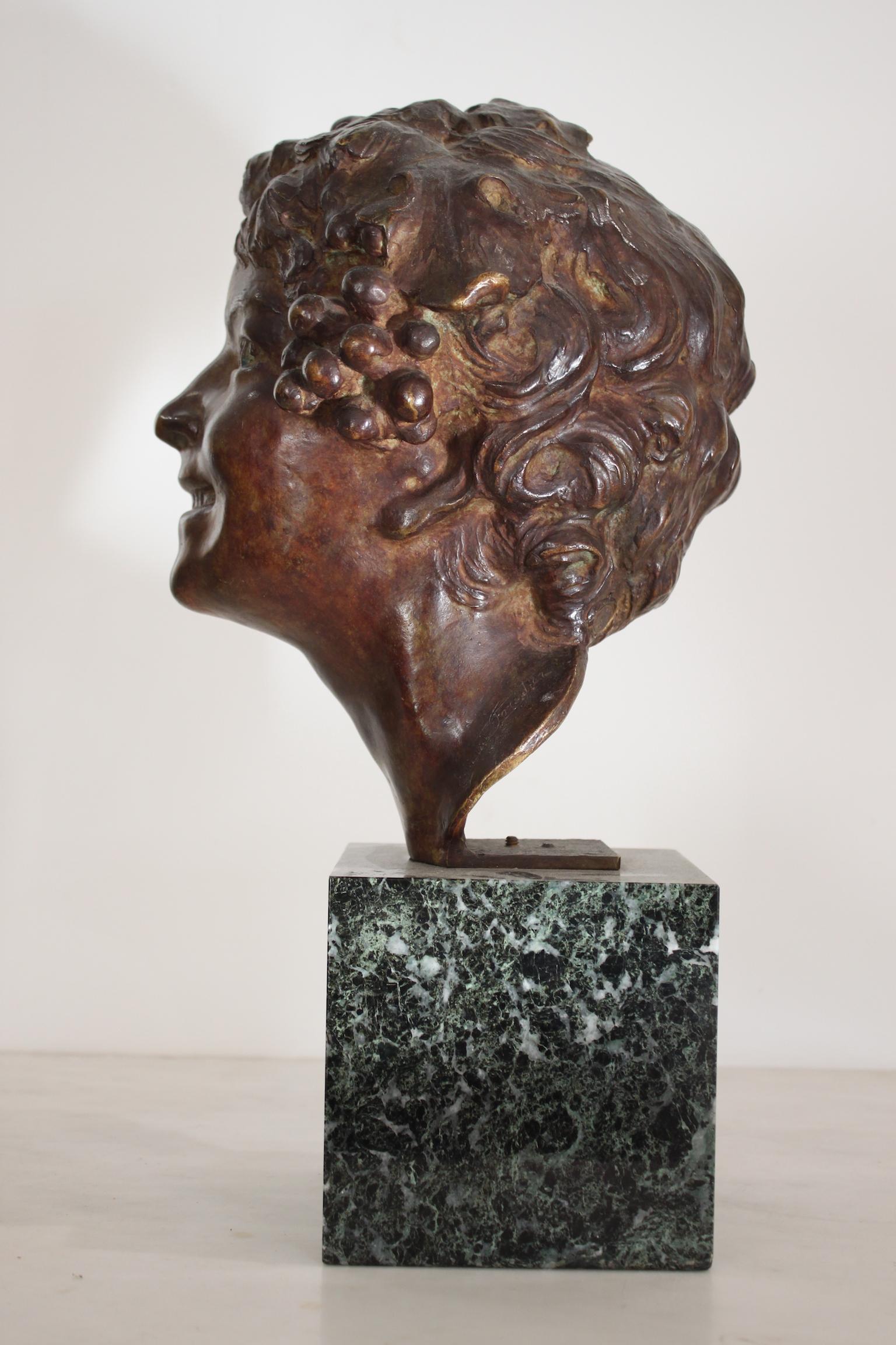 Patinated Art Deco Bronze by French Sculptor Etienne Forestier For Sale