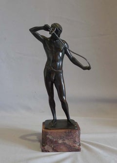 Art Deco bronze by Ludwif Eisenberger of man in a loin cloth with a rapier