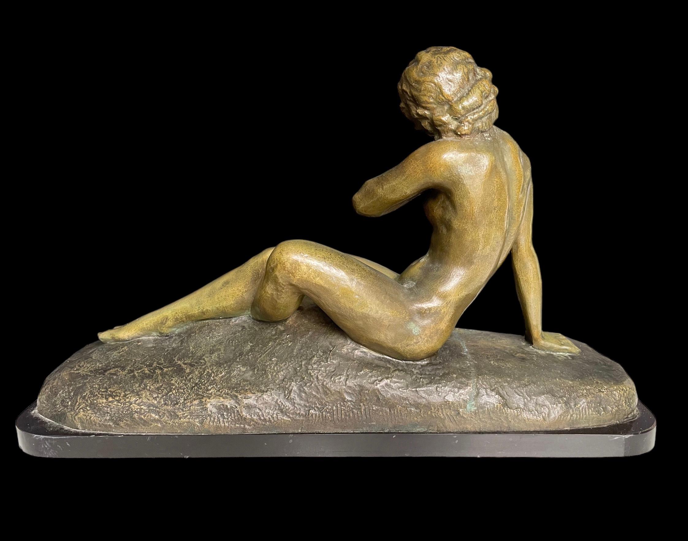 French Art Deco Bronze by Ugo Cipriani For Sale